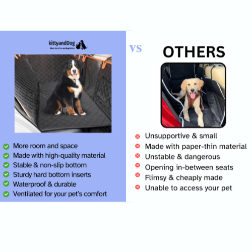 KittyandDog™ Hard Bottom Dog Car Seat Cover
